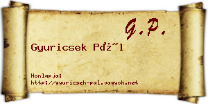 Gyuricsek Pál névjegykártya